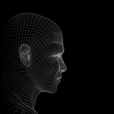 Kavramsal 3d tel kafes insan