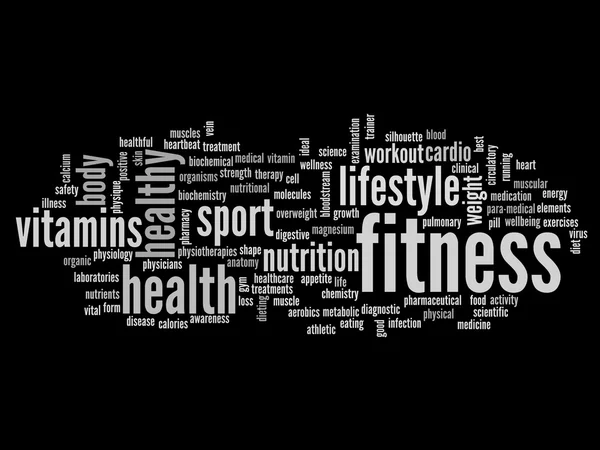 Fitness and health word cloud — Stock Photo, Image