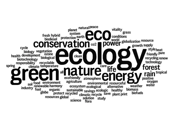 Ecologie en instandhouding word cloud — Stockfoto