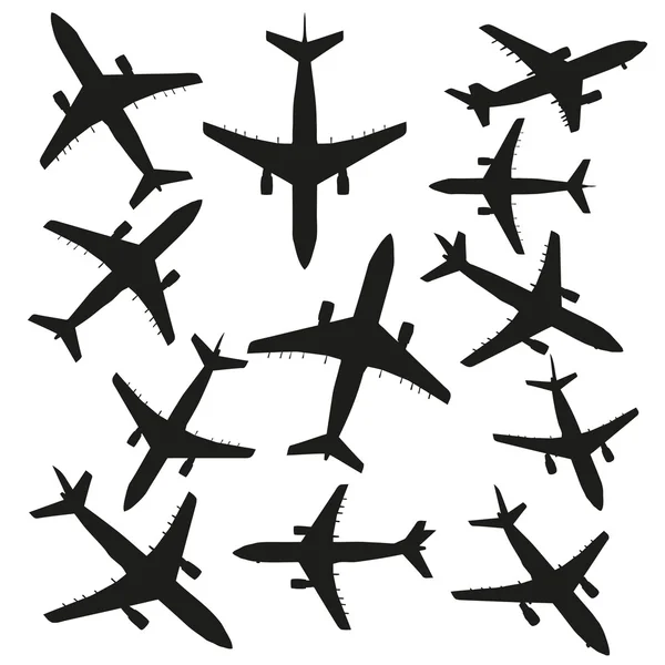 Набір чорних літаків — стокове фото