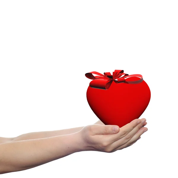Conceptual  heart with a ribbon — Stock Photo, Image