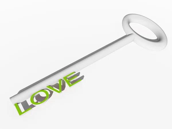 Chave de amor branco conceitual — Fotografia de Stock