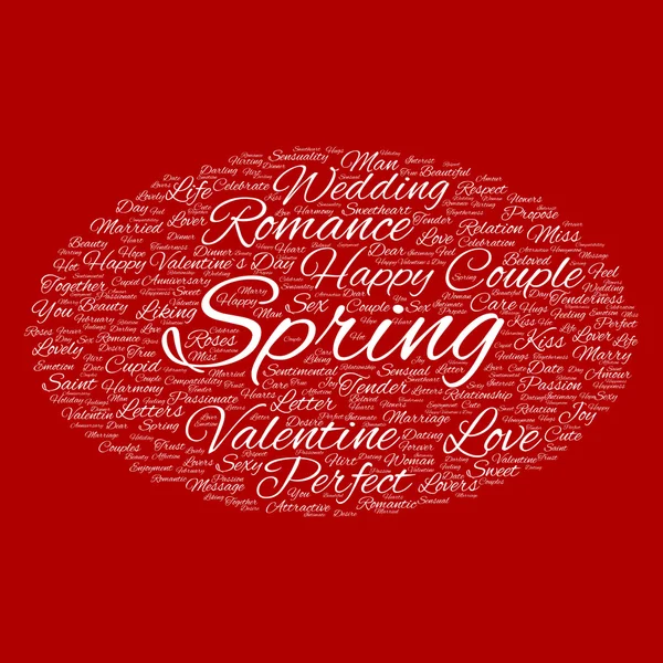 Aftelkalender voor Valentijnsdag word cloud — Stockfoto