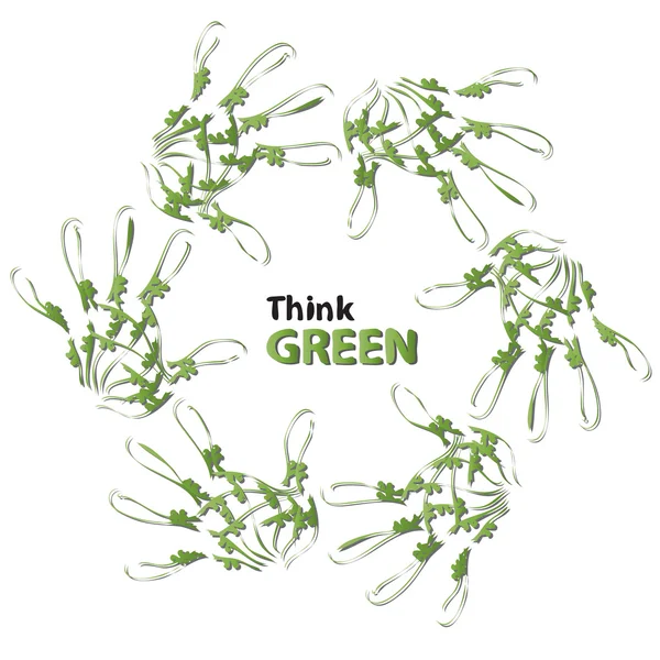 Symbol for håndtrykk i grønn økologi – stockfoto