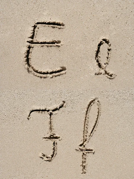 Zand lettertypeset — Stockfoto