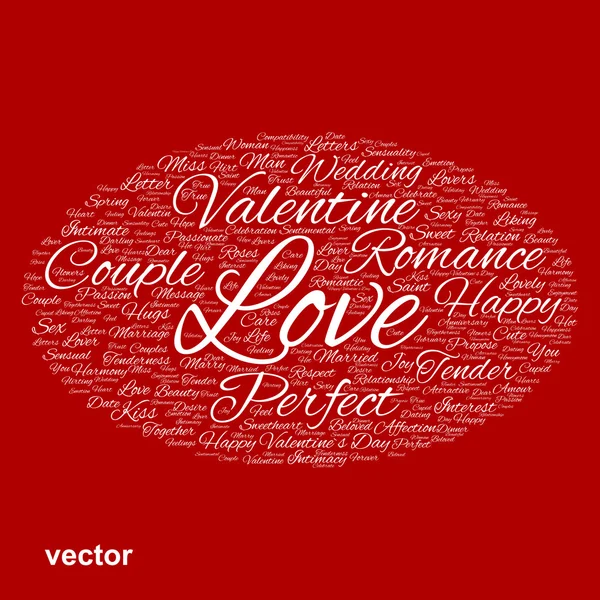 Valentine word cloud — Stockvector