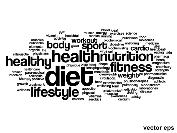 Conceptual health word cloud — Stock Vector