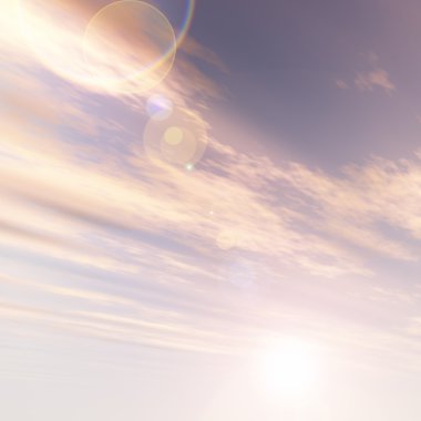 Bulutlar ve güneş ile gündoğumu