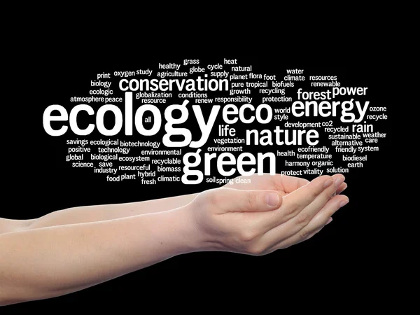 Ecología, palabra conservación nube — Foto de Stock