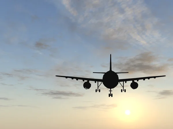 Aircraft silhouette flying