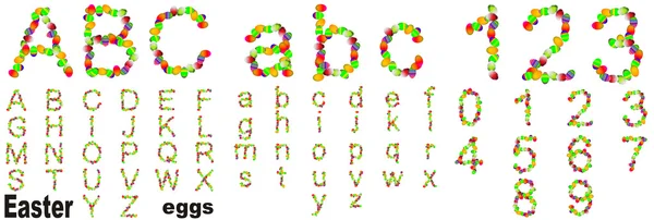 Lettertype gemaakt van kleurrijke paaseieren — Stockfoto