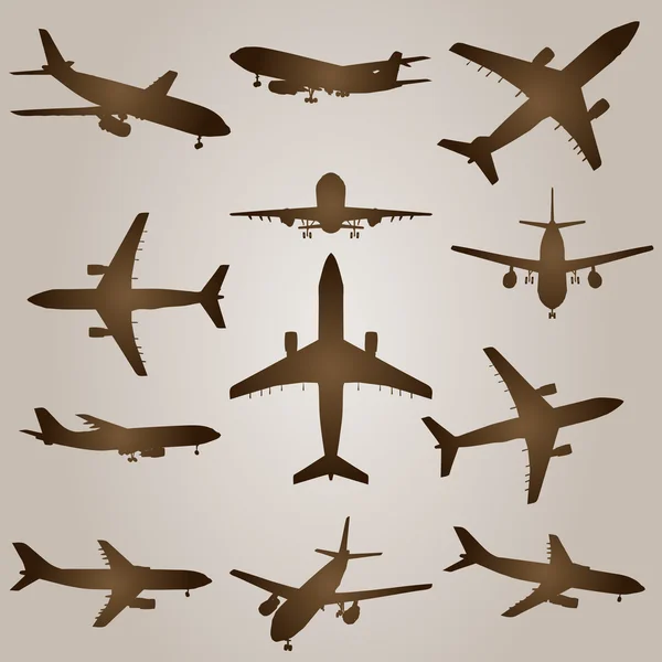Kahverengi uçaklar kümesi — Stok fotoğraf