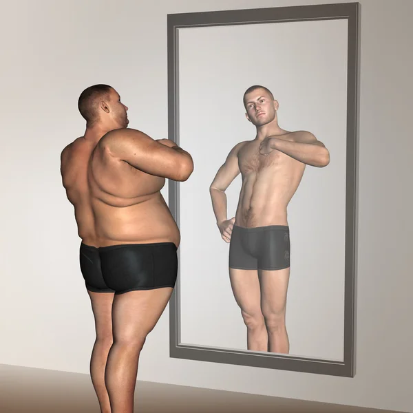 太りすぎの対スリム フィット男 — ストック写真