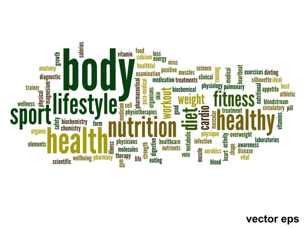Saúde nuvem de palavras —  Vetores de Stock