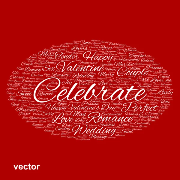 Valentine word cloud — Stockvector