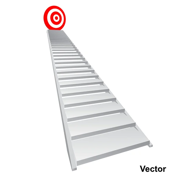 Красная цель на лестнице — стоковый вектор