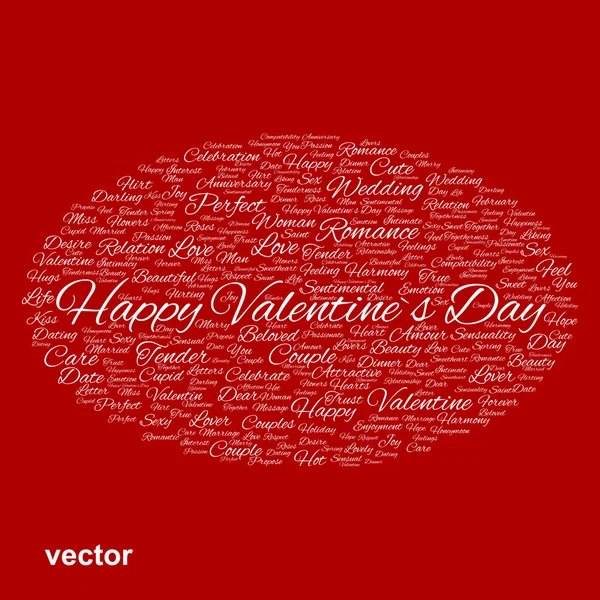 Valentine's word cloud — Wektor stockowy