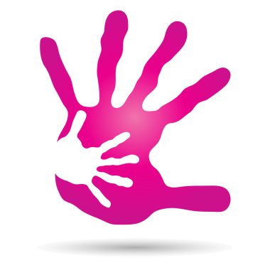 Anne ve çocuk el parmak