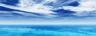 Okyanus dalgaları ve gökyüzü
