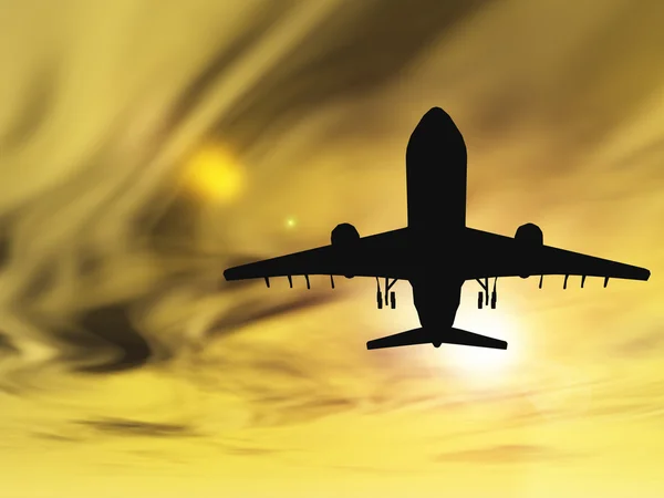 Repülő repülőgépek sziluett — Stock Fotó