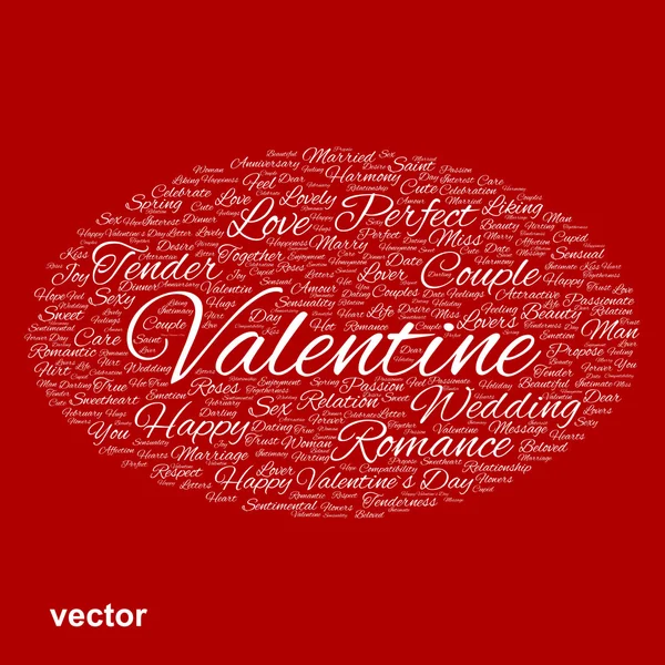 Valentine word cloud — Stockvector