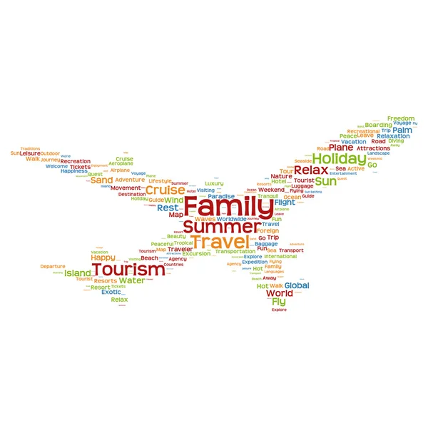 Turism plan word cloud — Stock vektor