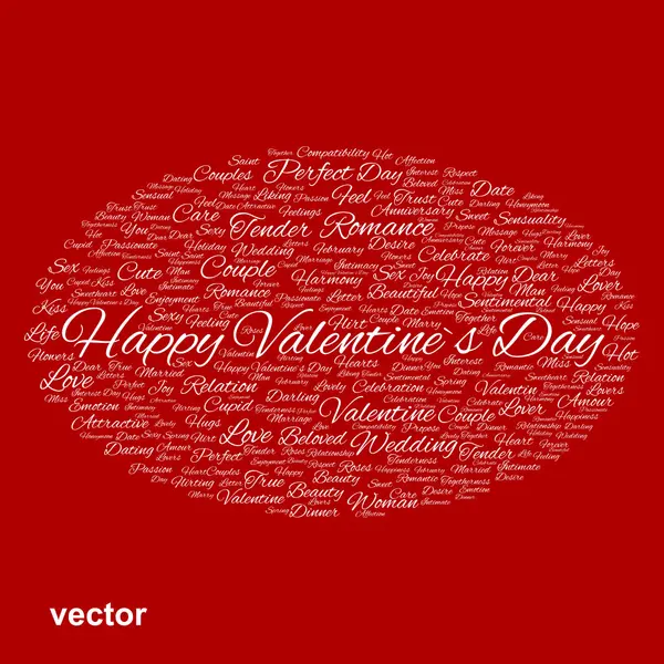 Valentine word cloud — Stockvector