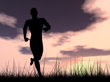 siyah siluet çalıştıran