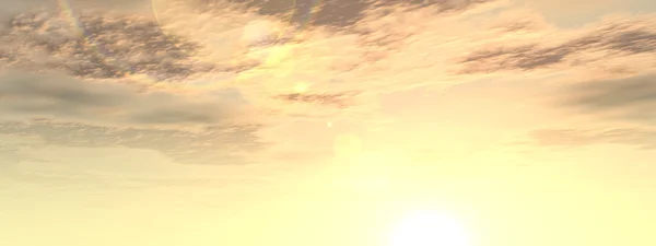 Хмари і сонце поруч з горизонтом — стокове фото
