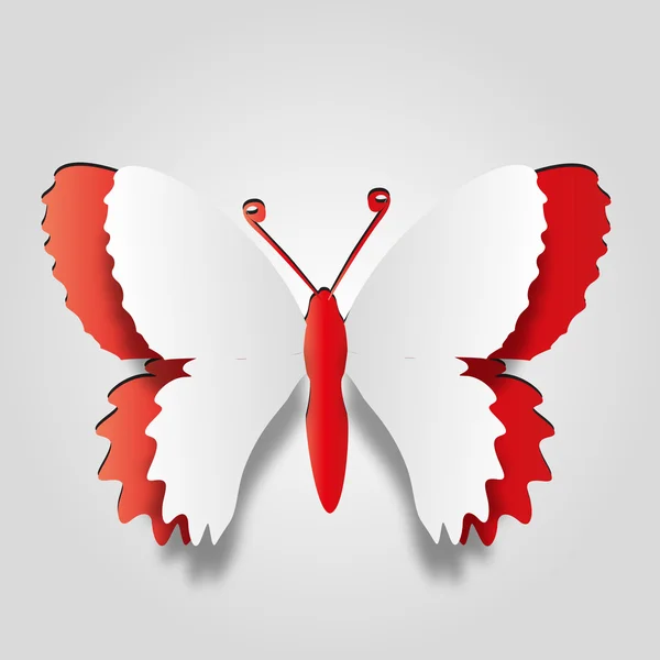 Conceptual white paper butterfly — Stock Photo, Image