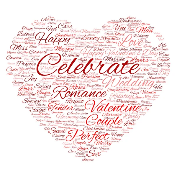 San Valentín wordcloud texto — Foto de Stock