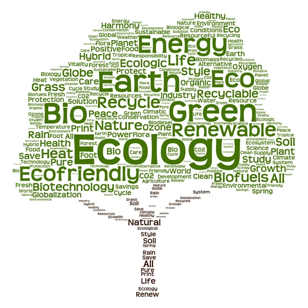 Árbol hecho de texto de ecología —  Fotos de Stock