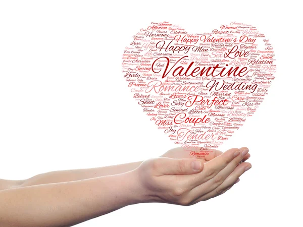 San Valentín wordcloud texto — Foto de Stock