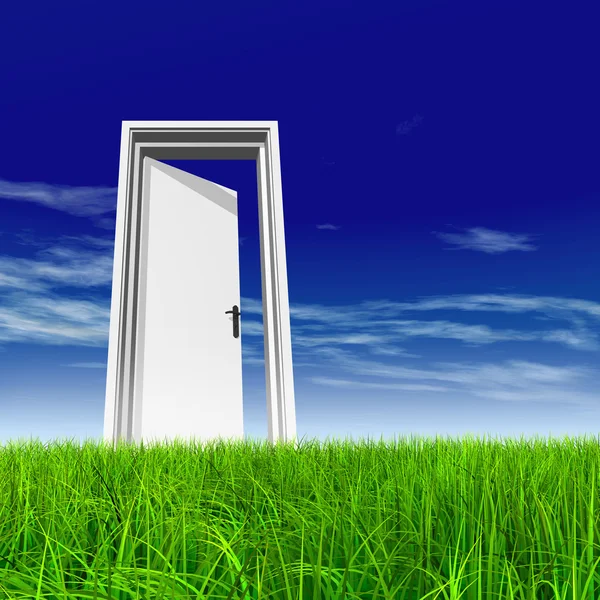 stock image opened door at horizon