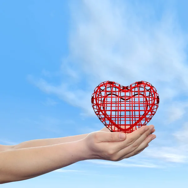 Heart sign  held in hands — Stock Photo, Image