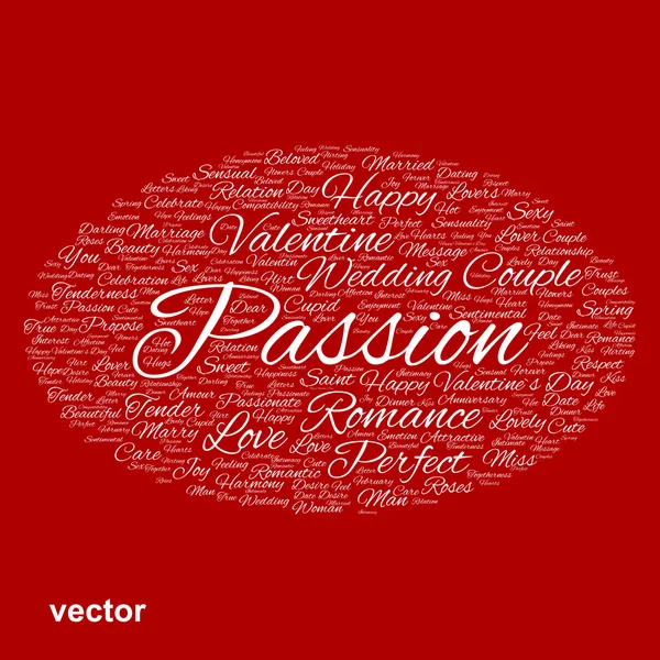 Valentine word cloud — Stockvector