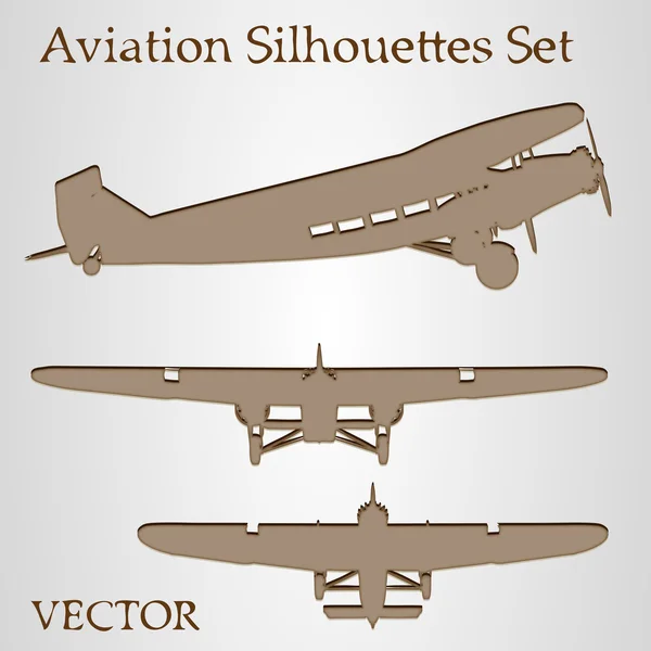 Plane silhouette set — Stock Vector