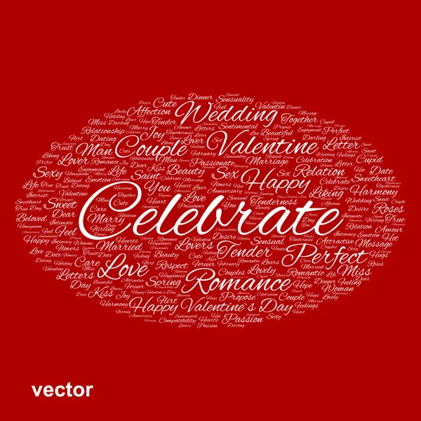 Valentine word cloud — Stockvector