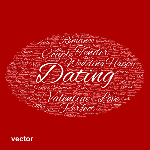 Valentine word cloud — Stock Vector