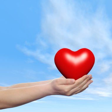 Kavramsal kırmızı cam kalp