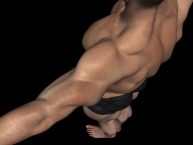 Güçlü genç erkek vücut geliştirmeci