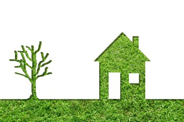 Yeşil bir ağaç kavramsal evi