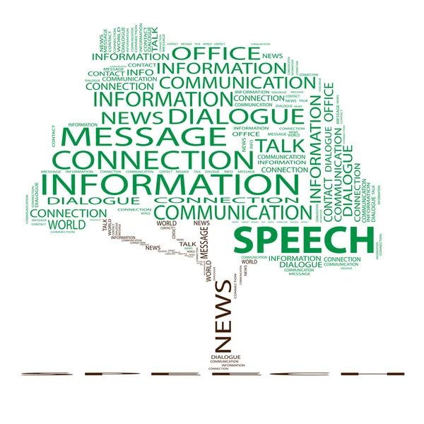 Speech green tree word cloud — Stock Photo, Image