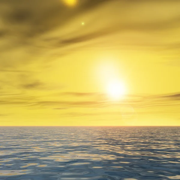 Meereslandschaft mit Wolken bei Sonnenuntergang — Stockfoto