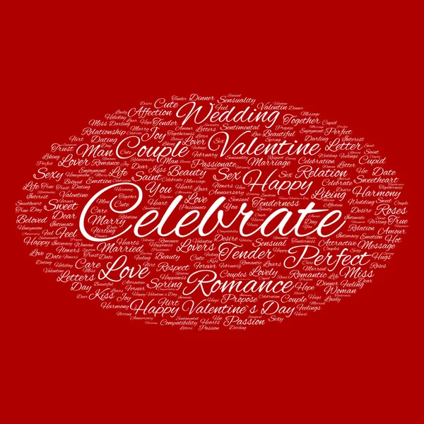 Aftelkalender voor Valentijnsdag wordcloud tekst — Stockfoto