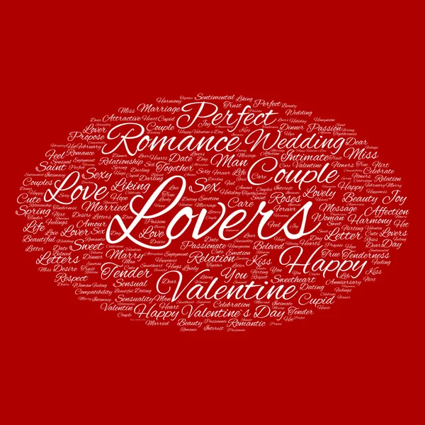 Valentine 's Day wordcloud text' — стоковое фото