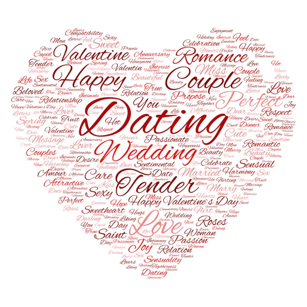 San Valentín wordcloud texto —  Fotos de Stock