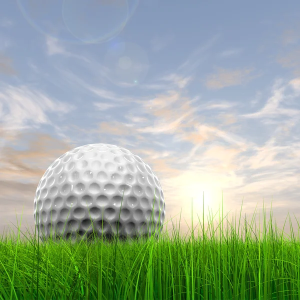 Μπάλα του γκολφ σε ορίζοντα — Φωτογραφία Αρχείου