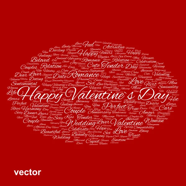 Valentine word cloud — Stock Vector