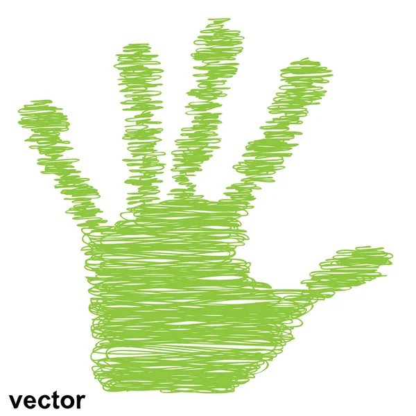 Conceptuele schets kind hand afdrukken — Stockvector